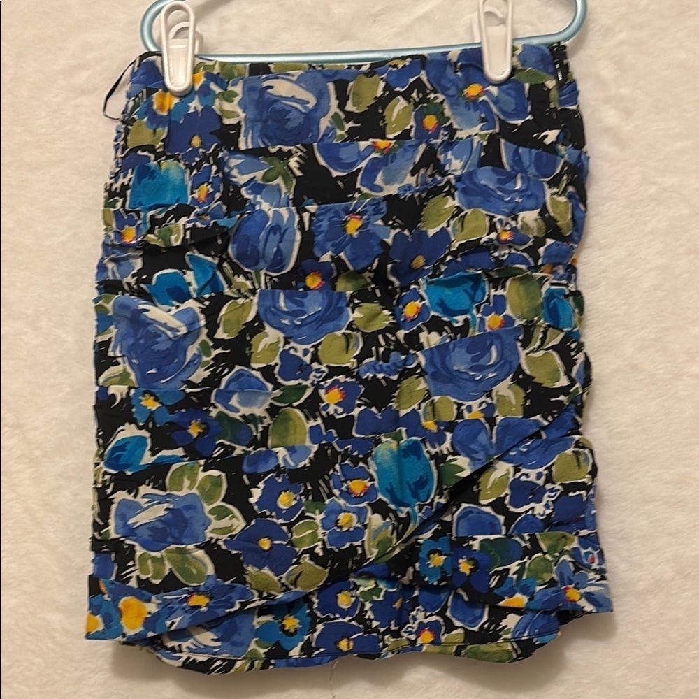 Zara Blue Floral Mini Skirt - Picture 8 of 8